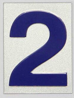 S938-เลข 2 สีเงิน ขนาด 4.7*6.4 ซม