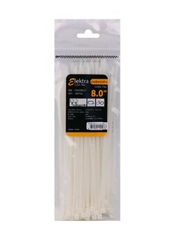 เคเบิ้ลไทร์ ELEKTRA 8 นิ้ว 200 มม. สีขาว หนวดกุ้ง สายรัด สายรัดหนวดกุ้ง