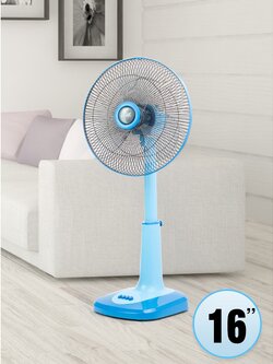!!สินค้าขายดี!! พัดลมตั้งพื้นสีฟ้า 16 นิ้ว 16 Inches Electric Fan