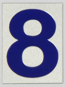 S944-เลข 8 สีเงิน ขนาด 4.7*6.4 ซม