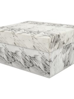 กล่องPVCเหลี่ยม KAN LEATHER MARBLE 31.3x24.2x15.7 ซม. สีขาว