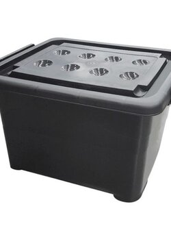 KASSA HOME กล่องอเนกประสงค์ พร้อมล้อเลื่อนและฝาล็อค รุ่น KPC K90B-B ขนาด 90 ลิตร สีดำ