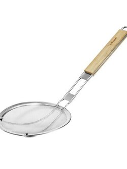 SEAGULL กระชอนตักของทอด ด้ามไม้ ขนาด 17 ซม. สีเงิน ผลิตจากเมลามีนคุณภาพดี ได้มาตรฐาน ปลอดภัยในการใช้งาน