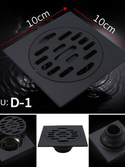 (D1 ไม่มีทองเหลือง) ตะแกรงกันกลิ่น ดักกลิ่น ป้องกันแมลง กันกลิ่นเข้าบ้าน ป้องกันน้ำไหลย้อนกลับจากท่อระบายน้ำ สแตนเลส สีดำ ดีไซน์สวย