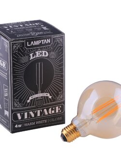 หลอด LED LAMPTAN VINTAGE GLOBE 4 วัตต์ WARMWHITE E27 หลอดไฟภายในบ้านเอนกประสงค์