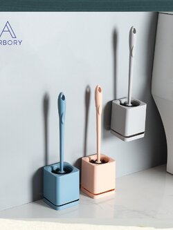 แปรงขัดห้องน้ำ แปรงล้างสุขภัณฑ์ แบบหัวกลม ที่ขัดห้องน้ำ ไม้ขัดส้วม ฐานเก็บระบายน้ำ แปรงโถส้วม แปรงล้างโถ