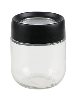 ขวดโหลแก้วฝาเกลียว MAGNIFF 0.35 ลิตร สีดำ GLASS ROUND 0.35L SCREW LID MAGNIFF