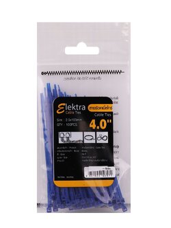 เคเบิ้ลไทร์ ELEKTRA 4 นิ้ว 100 มม. สีน้ำเงิน หนวดกุ้ง สายรัด สายรัดหนวดกุ้ง