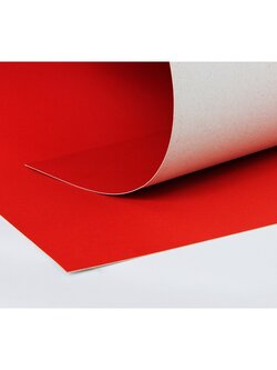 PP304 สีแดง กระดาษโปสเตอร์แข็งสีหน้าเดียว 52X77 ซม. แพ็ค 10 แผ่น
