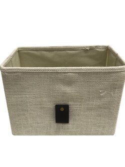 กล่องพับมินิผ้า KAN LEATHER ไซส์L 27.5x14.5x20 ซม. สีครีม