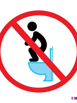 สติ๊กเกอร์สัญลักษณ์ห้ามเหยียบบนฝารองนั่งชักโครก PANKO SA1927 ป้ายสัญลักษณ์ แผ่นป้าย