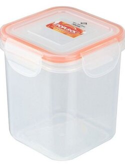 กล่องอาหารเหลี่ยมสูง POPLOCK 9141M 0.85 ลิตร สีส้ม เก็บอาหารโดยไม่มีกลิ่นออกมารบกวน