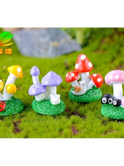 ของจิ๋ว - ขอนไม้แต่งสวนรูปเห็ด