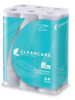กระดาษชำระแบบม้วน คลีนแคร์ CLEANCARE 14 เมตร แพ็ค 24 ม้วน ทิชชู่ม้วน ทิชชู่ห้องน้ำแบบม้วน