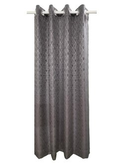 ผ้าม่าน EYELET CHILD FREEDOM STYLE CROWN UV 140X220 ซม. สีเทา ผ้าม่านประตู CURTAIN ผ้าม่านและมู่ลี่