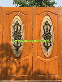 ประตูไม้สักกระจกนิรภัย GBBB - 63