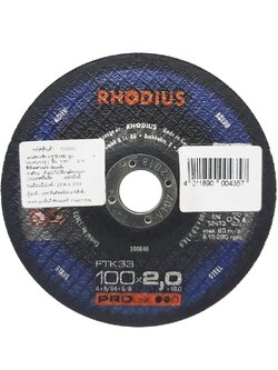 เครื่องมือช่าง สว่าน ดอกสว่าน แผ่นตัดเหล็ก RHODIUS 4" เรียบ RHODIUS 4" STEEL-CUTTING WHEEL