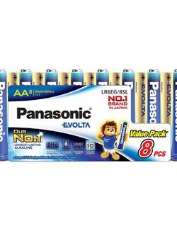 ถ่านอัลคาไลท์ AA PANASONIC EVOLTA แพ็ก 8 ก้อน ผลิตจากวัสดุคุณภาพดี