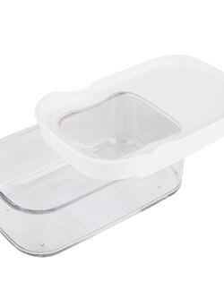 กล่องอาหารเหลี่ยมฝาสไลด์ LOC-TITE 0.5 ลิตร สีขาว FOOD CONTAINER SLIDE LOC-TITE 0.5L WHITE