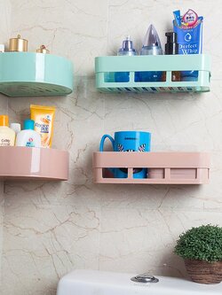 #H045ชั้นวางสบู่ ชั้นติดผนังห้องน้ำ ชั้นวางห้องครัววสี่เหลี่ยม พลาสติก PP คุณภาพดี ติดเเน่น ทนทาน ใช่ง่ายสะดวก ไม่กินที่