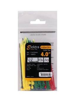 เคเบิ้ลไทร์ ELEKTRA 4 นิ้ว 100 มม. คละสี หนวดกุ้ง สายรัด สายรัดหนวดกุ้ง