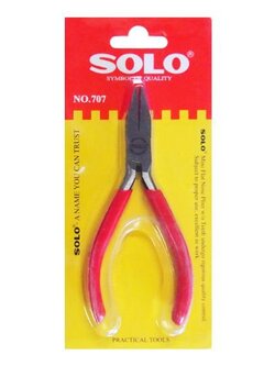 SOLO คีมม.ินิปากแบนไม่มีฟัน รุ่น 707 สีแดง คีม ปากกาจับงาน