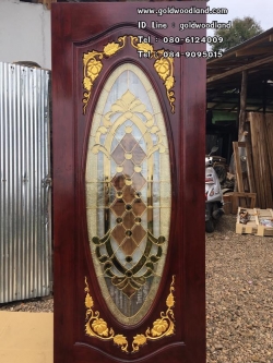 ประตูไม้สักกระจกนิรภัย GBBB - 107 (คลิกรายละเอียดที่รูป)