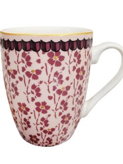 KASSA HOME แก้วมัค ลาย Pink Life รุ่น KRJYD011-6866-5 ขนาด 12 ออนซ์ สีขาว ปลอดภัยสำหรับใส่อาหารทั่วไป ทำความสะอาดง่าย