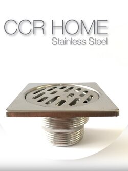 As3 ตะแกรงกันกลิ่นแบบเกลียว ฝาปิดรูระบายน้ำ floor drain สแตนเลสแท้ขนาดวางบนท่อ1 1/2”~2 1/2”