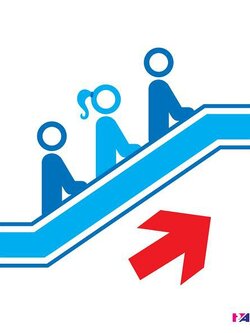 SA1903 ป้าย ขึ้นบันไดเลื่อน