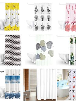 🔥ถูกที่สุด🔥 พร้อมส่ง! ผ้าม่าน ม่าน อุปกรณ์ในห้องน้ำ ห้องน้ำ 180X180cm ผ้าม่านห้องน้ำ PEVA