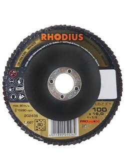 แผ่นเจียร์กระดาษทรายกลม RHODIUS #120 4 นิ้ว เครื่องเจียระไนและอุปกรณ์ FLAP DISC RHODIUS #120 4"