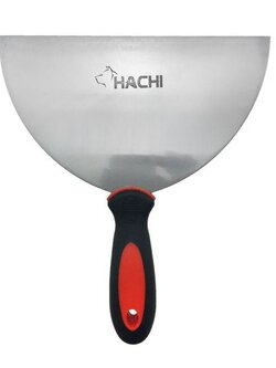 เครื่องมือช่าง HACHI เกรียงโป๊วสีเหล็กด้ามยาง TPR ขนาด 8 นิ้ว สีดำ - แดง เกรียง