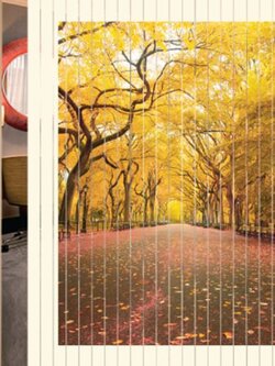 WSP มู่ลี่ประตูสกรีนภาพตรงกลาง รุ่น TK-32 NO 048 ขนาด 80 x 200 ซม. สีเหลือง ดีไซน์เรียบหรู