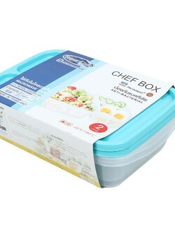 ชุดกล่องอาหารเหลี่ยม 3 ช่อง MICRON CHEF 6074 สีเขียว 2 ชิ้น/แพ็ค FOOD CONTAINER SET MICRON CHEF 6074 2PCS/SET