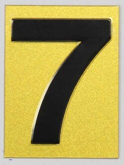 S919-เลข 7 สีทอง ขนาด 4.7*6.4 ซม