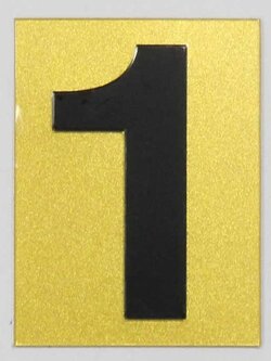 S913-เลข 1 สีทอง ขนาด 4.7*6.4 ซม
