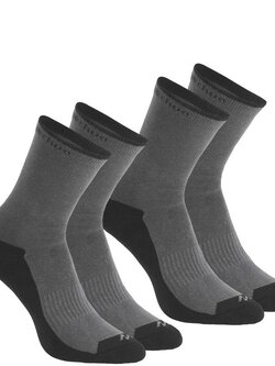 ถุงเท้าแบบยาวสำหรับเดินป่าธรรมชาติ ถุงเท้ารุ่น ARPENAZ 50 2 คู่ (สีเทา)