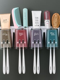 ที่ใส่แปรงสีฟัน พลาสติกABS อุปกรณ์เก็บแปรงสีฟัน ชั้นวาง ชั้นเก็บของ ยาสีฟัน อุปกห้องน้ำ ที่เก็บแปรงสีฟัน