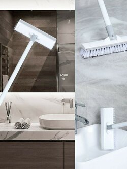 แปรงขัดพื้น 2in1 พร้อมที่รีดน้ำในตัว แปรงถูพื้น มีที่กวาดน้ำ แปรงขัดห้องน้ำ แปรงล้างพื้น แปรงล้างห้องน้ำ มีที่ปาดน้ำ