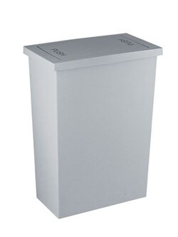 DKW ถังขยะเหลี่ยมฝาสวิง รุ่น HH-307P ความจุ 8 ลิตร ขนาด 14 x 24 x 32 ซม. สีเทา ผลิตจากพลาสติก PP เนื้อหนา คุณภาพดี
