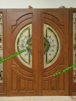 ประตูไม้สักกระจกนิรภัย GBBB - 51