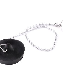 ลูกยางพร้อมสายโซ่ อ่างล้างหน้า BT-5000 BATH TIME สีดำ อุปกรณ์ห้องน้ำ อะไหล่