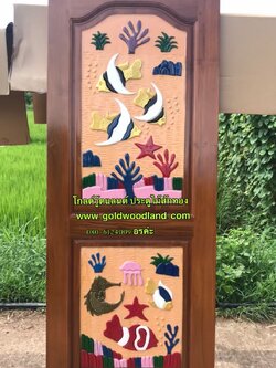 ประตูไม้สัก บานเดี่ยว GB - 255