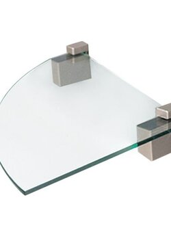 KASSA HOME ชั้นวางกระจกพร้อมขารับ รุ่น RECT-RG250C ขนาด 26 x 26 x 3 ซม. สีขาว - ใส สวยงาม โดดเด่น ดูทันสมัย