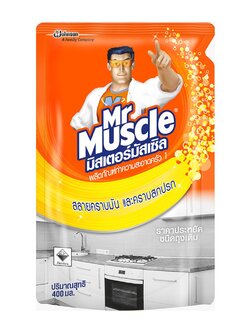รีฟิลน้ำยาขจัดคราบไขมันครัว MR.MUSCLE 400 มล. CLEAN&POLISH KITCHEN 400ML MR.MUSCLE
