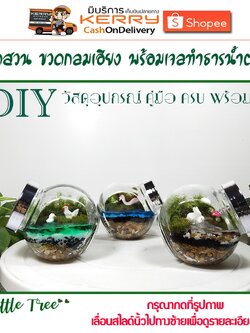 ชุดสวนขวดแก้วกลมเอียงพร้อมเจลน้ำตกแต่ง ขนาดสินค้าตามที่ระบุไว้ อ่านก่อนสั่งซื้อ