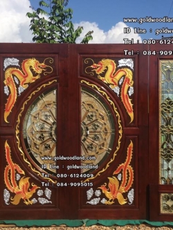 ประตูไม้สักกระจกนิรภัย GBBB - 12 (คลิกรายละเอียดที่รูป)