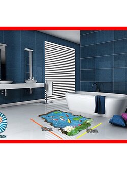Wall Sticker วอลเปเปอร์สติกเกอร์ ตกแต่งผนังราคาส่ง รูปวาด 3D สามมิติ สติ๊กเกอร์ติดผนัง บ่อบัว ปลาคราฟ ของแต่งบ้าน