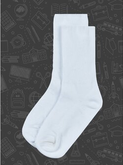 !!สินค้าขายดี!! ถุงเท้านักเรียน สีขาวล้วน School Socks
